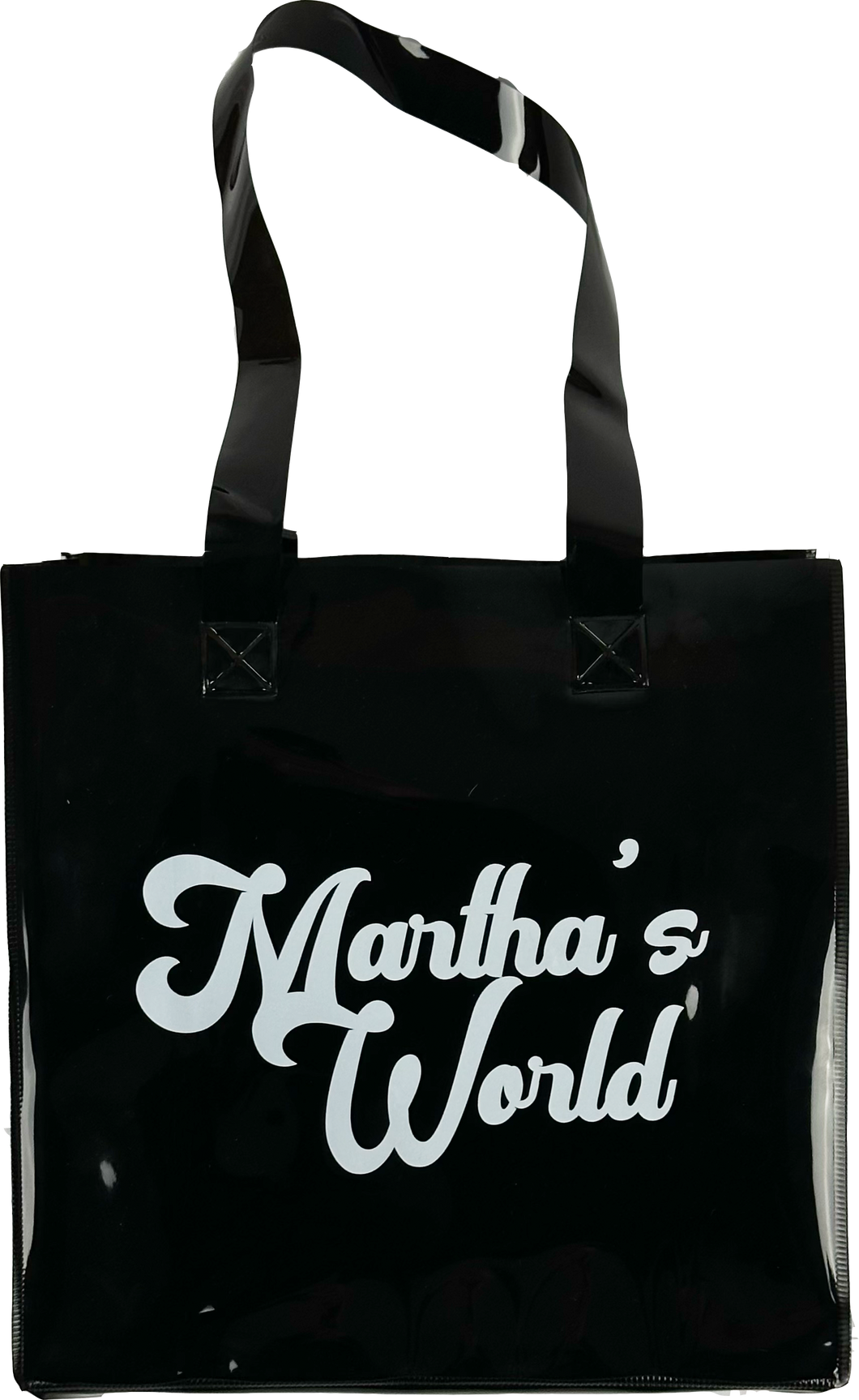 Martha's World: Black / White Logo PVC Bag