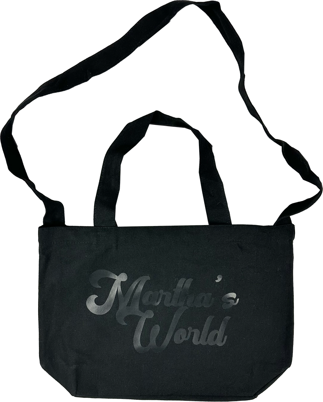 Martha's World: Black Tonal Logo Canvas Bag
