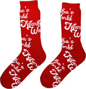 Martha's World Socks: Red & White Colorway Socks