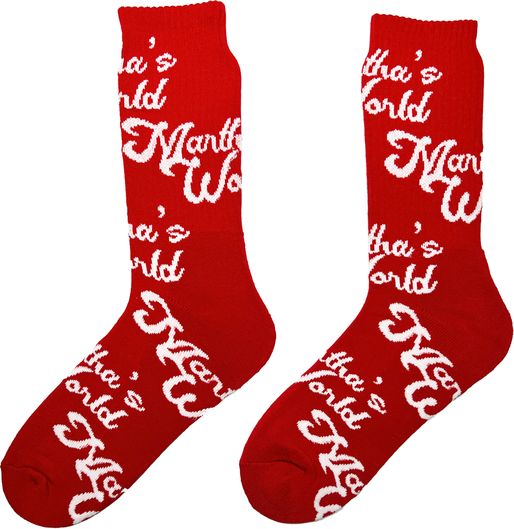 Martha's World Socks: Red & White Colorway Socks